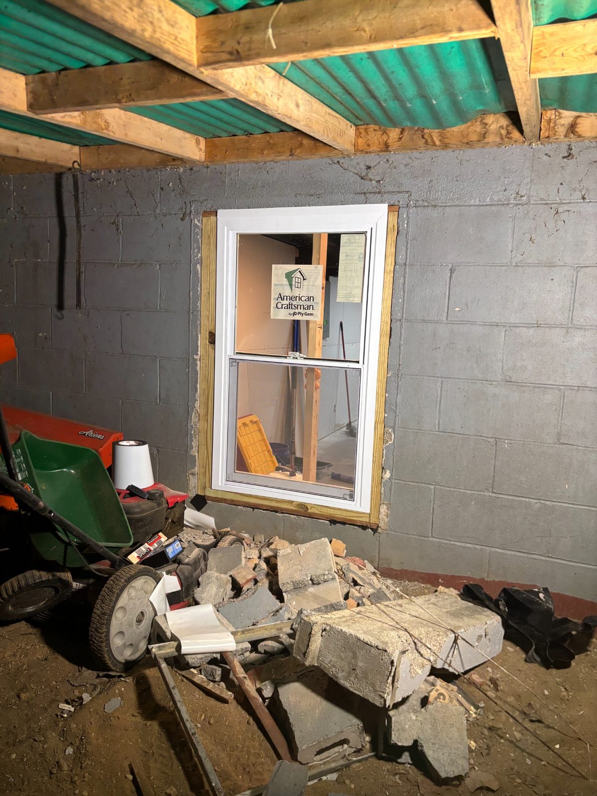 Window installation through masonry wall