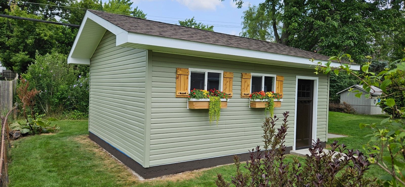 Completed detached garage